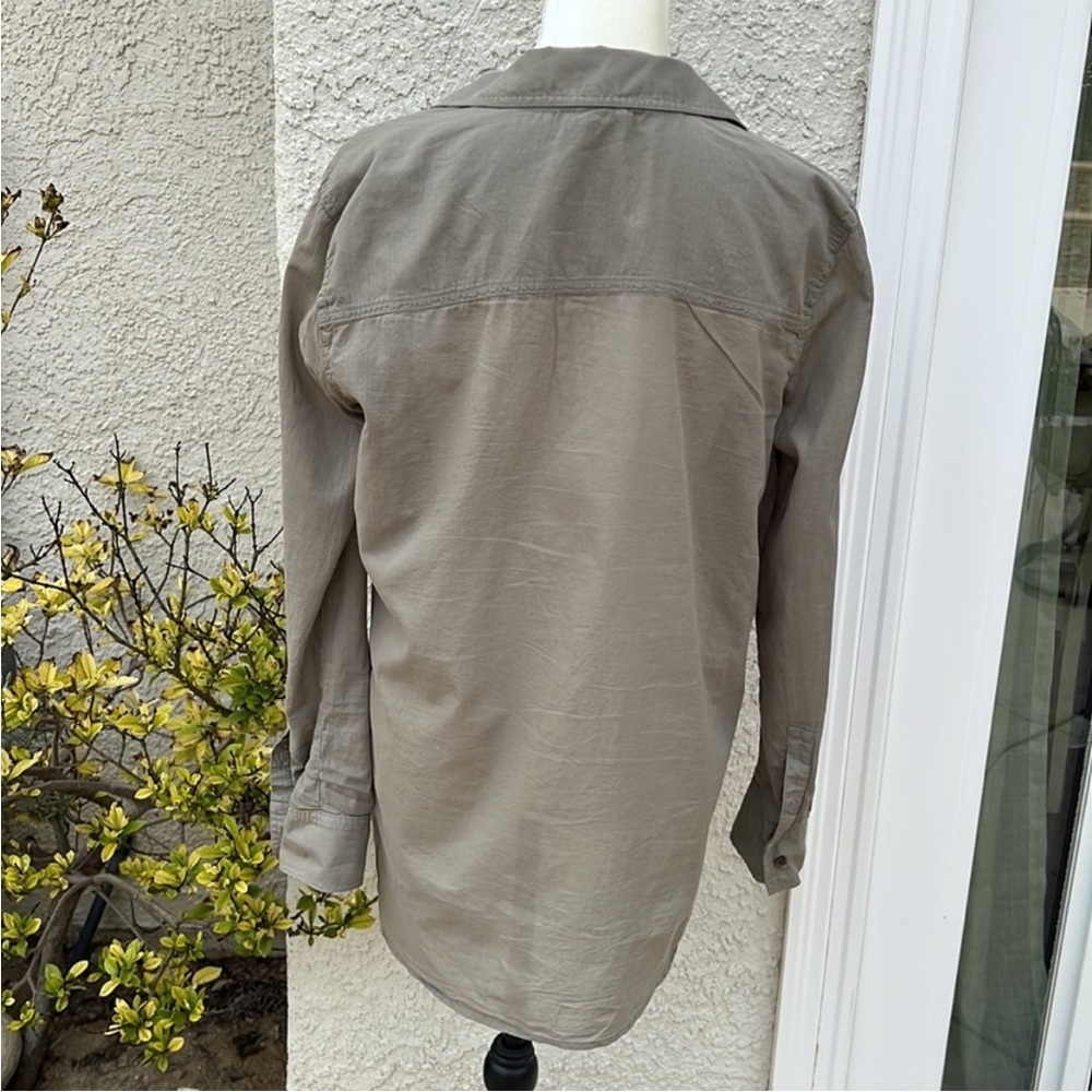 Splendid x Damsel Cotton Collection Army Green Button Up Blouse Women's Size M - Picture 7 of 10